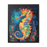 Thumbnail for Coral Carnival Seahorse Canvas Wall Art with Frame