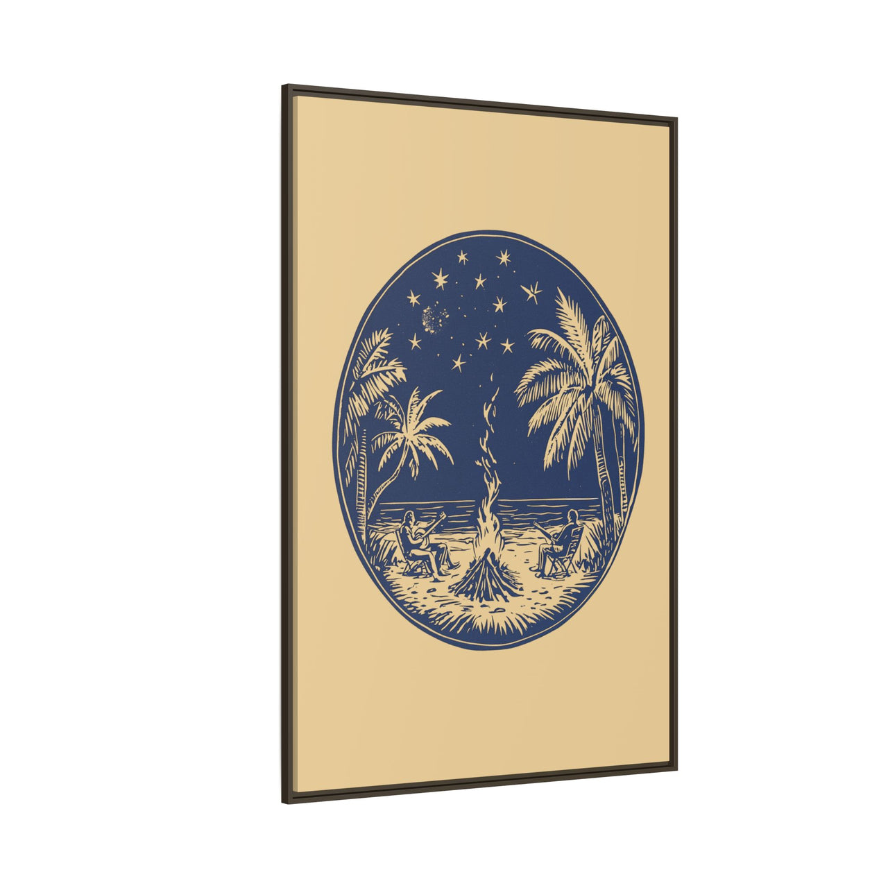 Beachfire Nights Canvas Wall Art with Frame