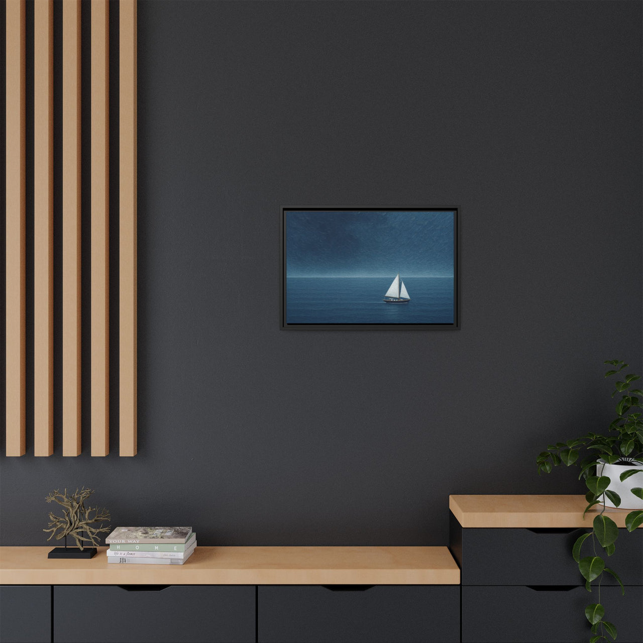 Sail Into Stillness Canvas Wall Art with Frame