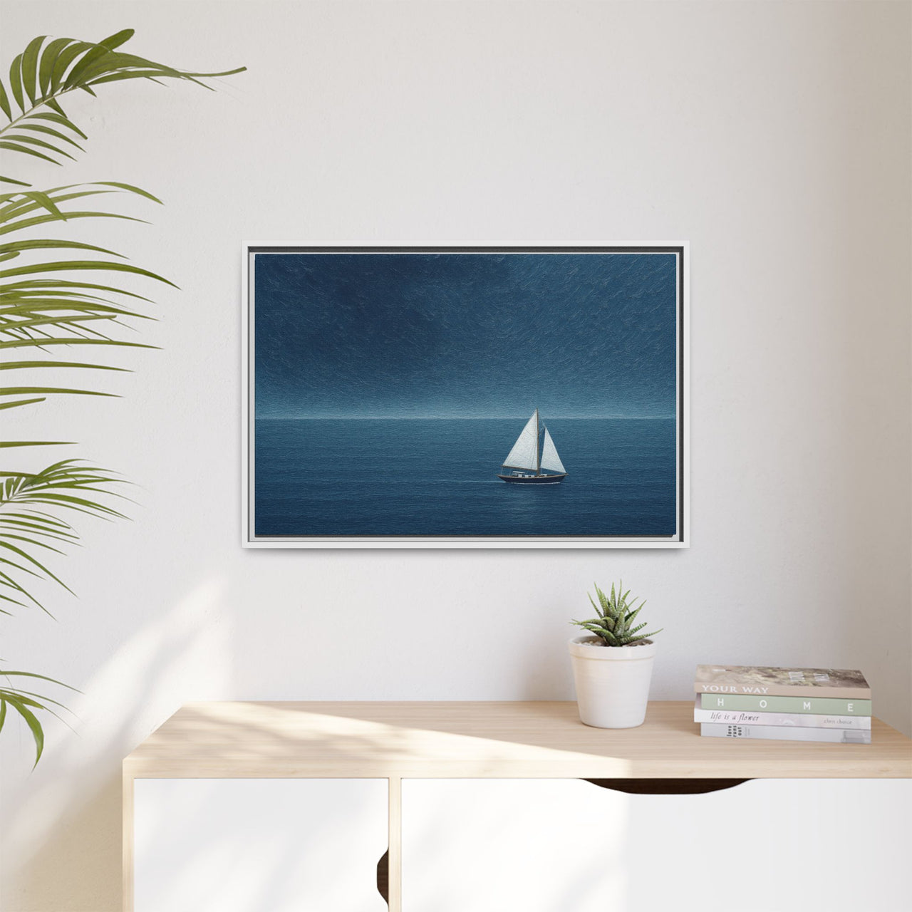 Sail Into Stillness Canvas Wall Art with Frame