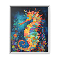 Thumbnail for Coral Carnival Seahorse Canvas Wall Art with Frame