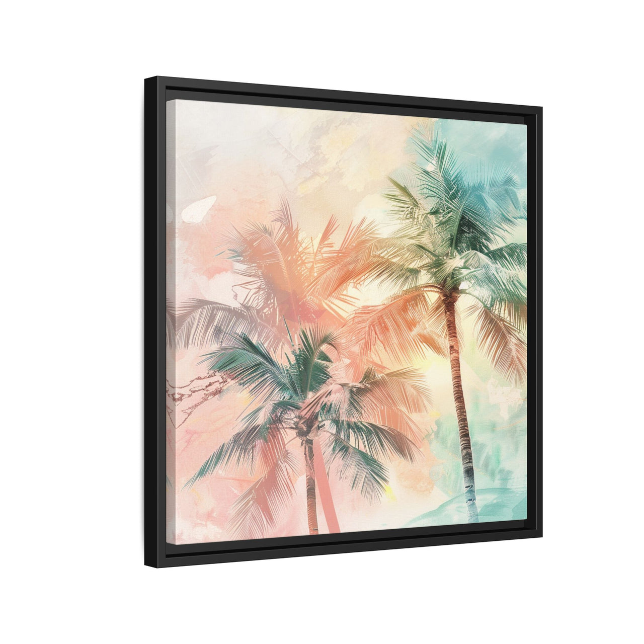 Palm Glow Canvas Wall Art with Frame