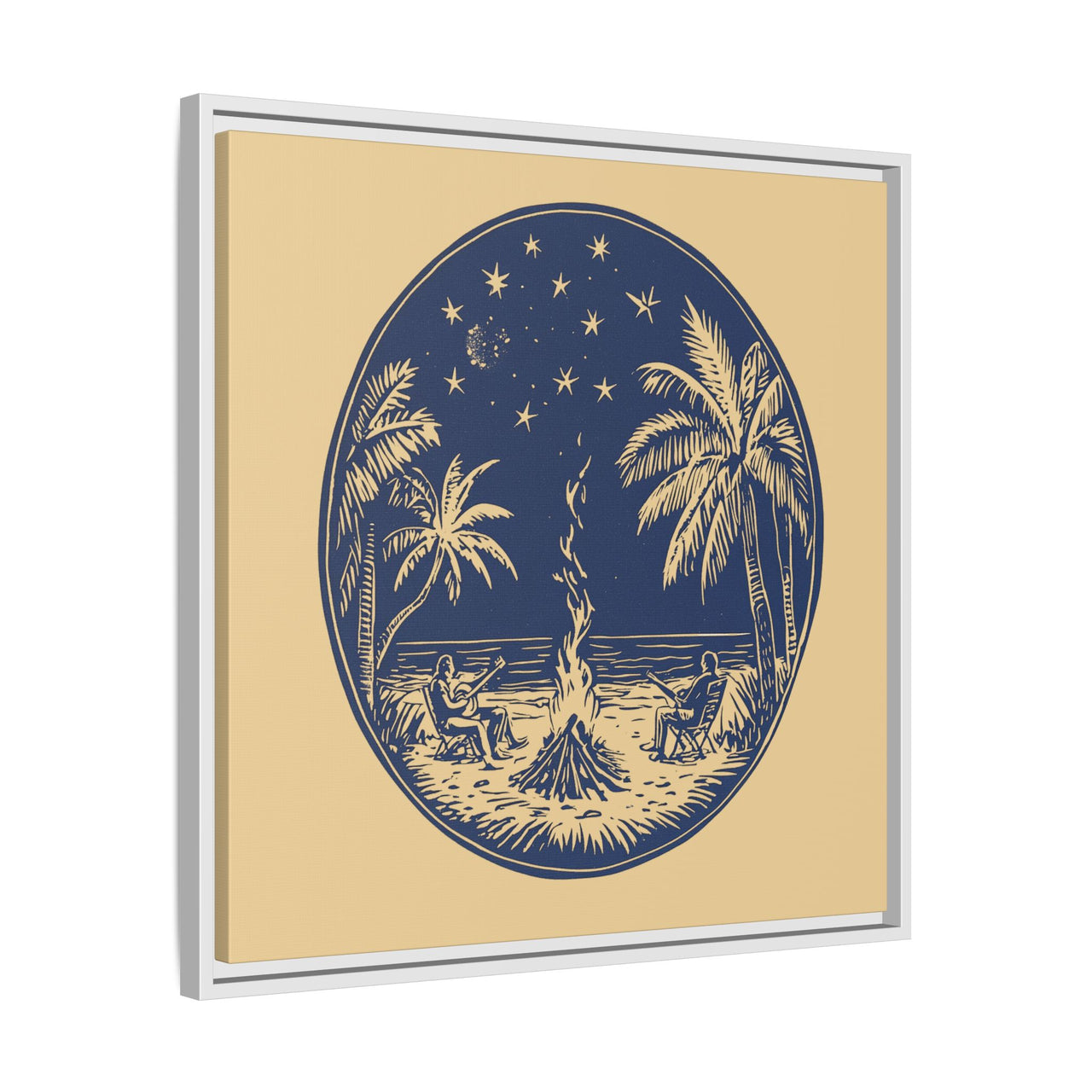 Beachfire Nights Canvas Wall Art with Frame