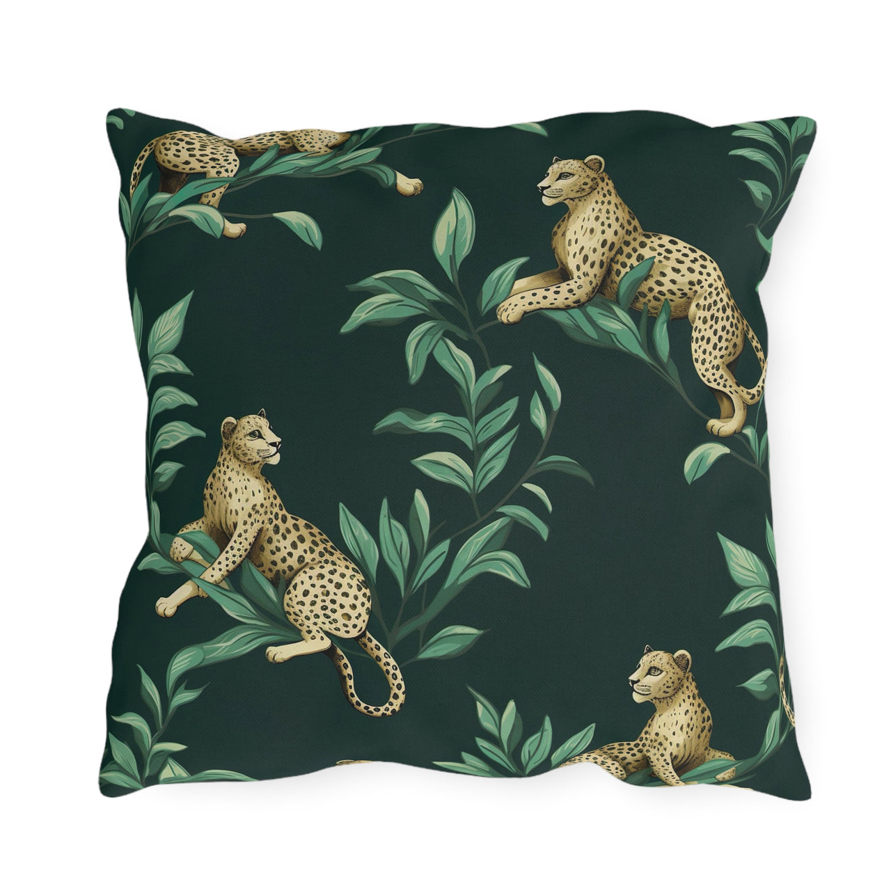 Chilling Leopards Outdoor Throw Pillow
