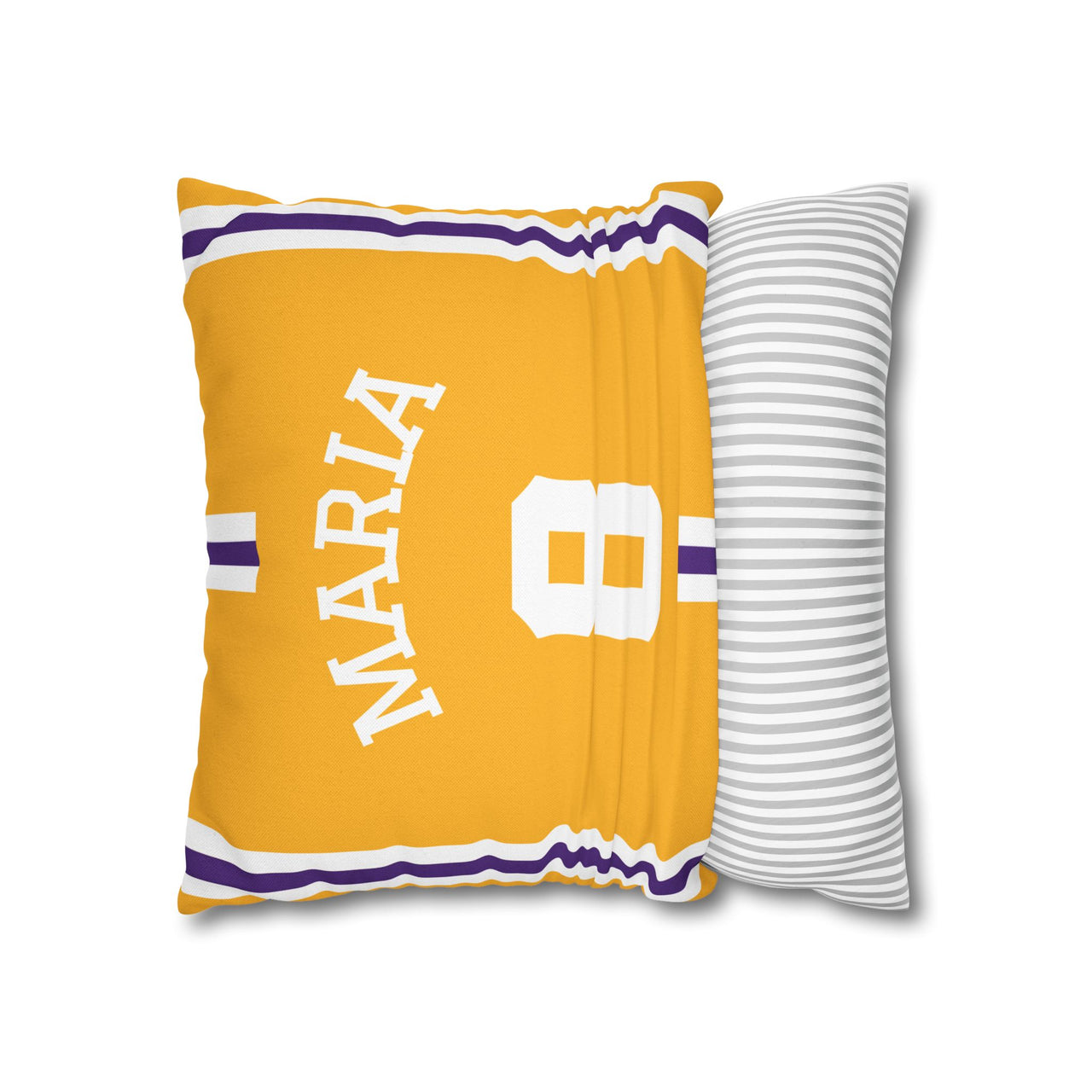 Los Angeles Yellow Square Pillowcase with Custom Name & Number