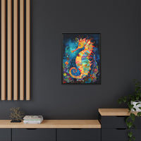 Thumbnail for Coral Carnival Seahorse Canvas Wall Art with Frame