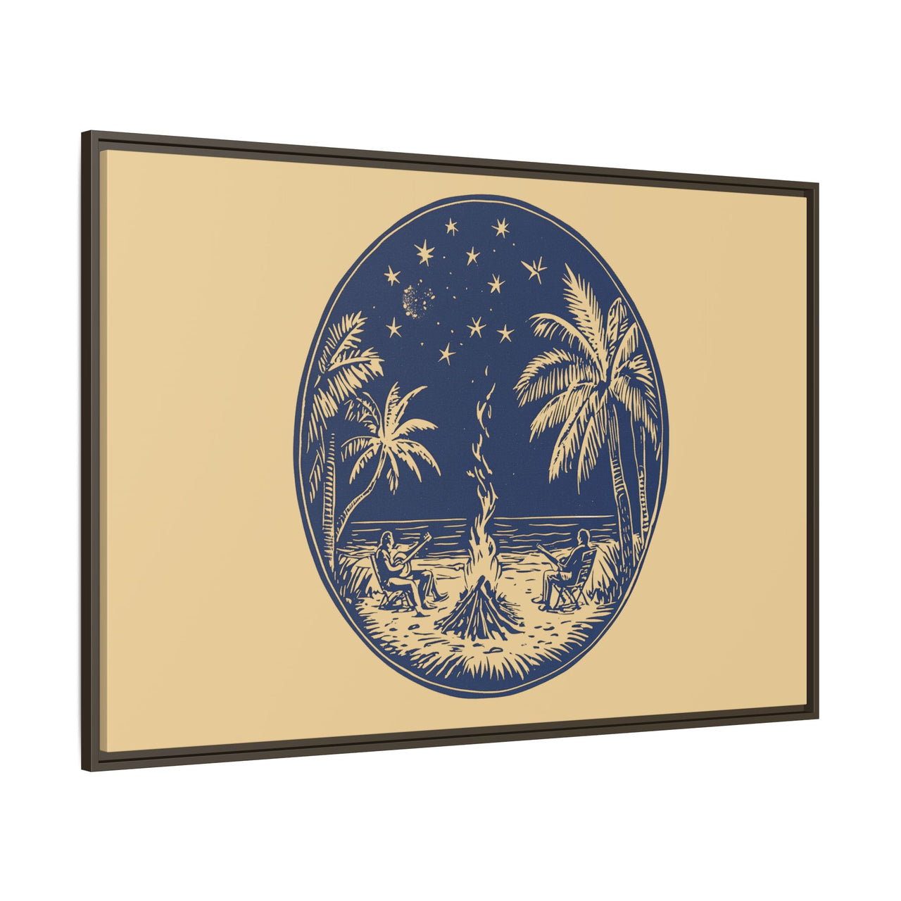 Beachfire Nights Canvas Wall Art with Frame