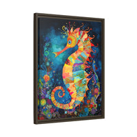 Thumbnail for Coral Carnival Seahorse Canvas Wall Art with Frame