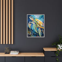 Thumbnail for Gliding Turtle Canvas Wall Art with Frame