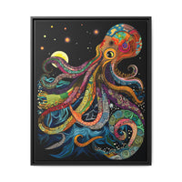 Thumbnail for Midnight Depths Octopus Canvas Wall Art with Frame