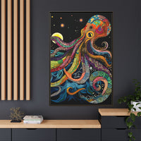Thumbnail for Midnight Depths Octopus Canvas Wall Art with Frame