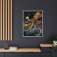 Thumbnail for Midnight Depths Octopus Canvas Wall Art with Frame