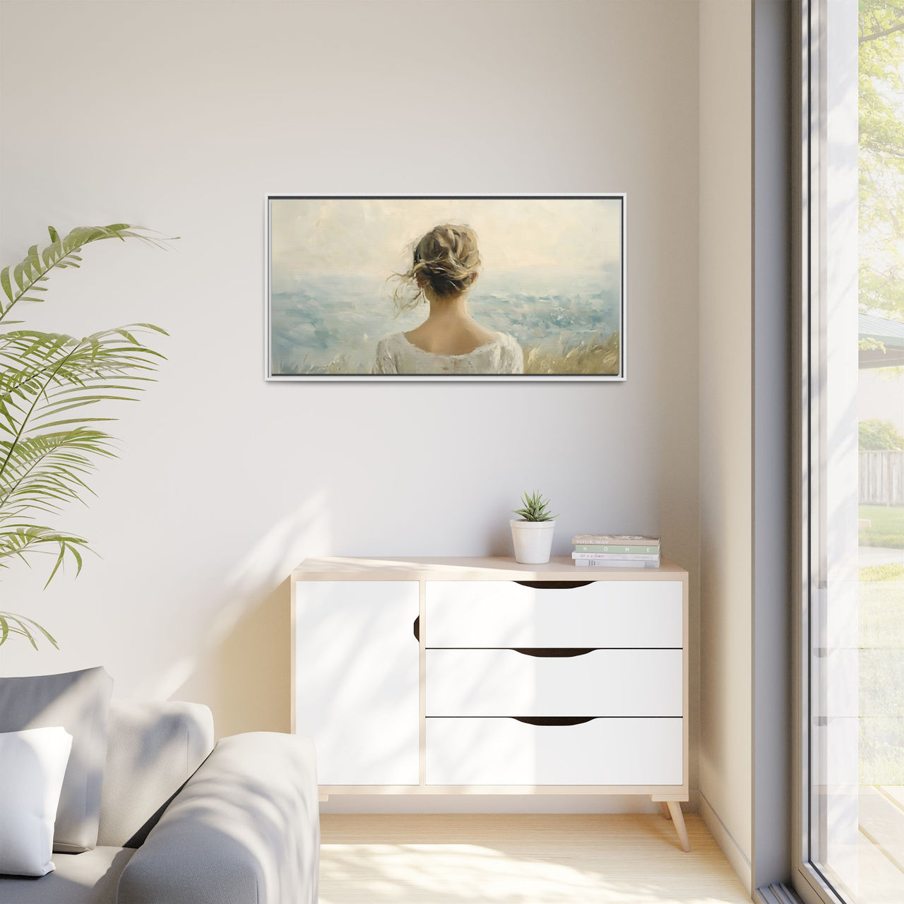 Where the Sky Meets Her Canvas Wall Art with Frame
