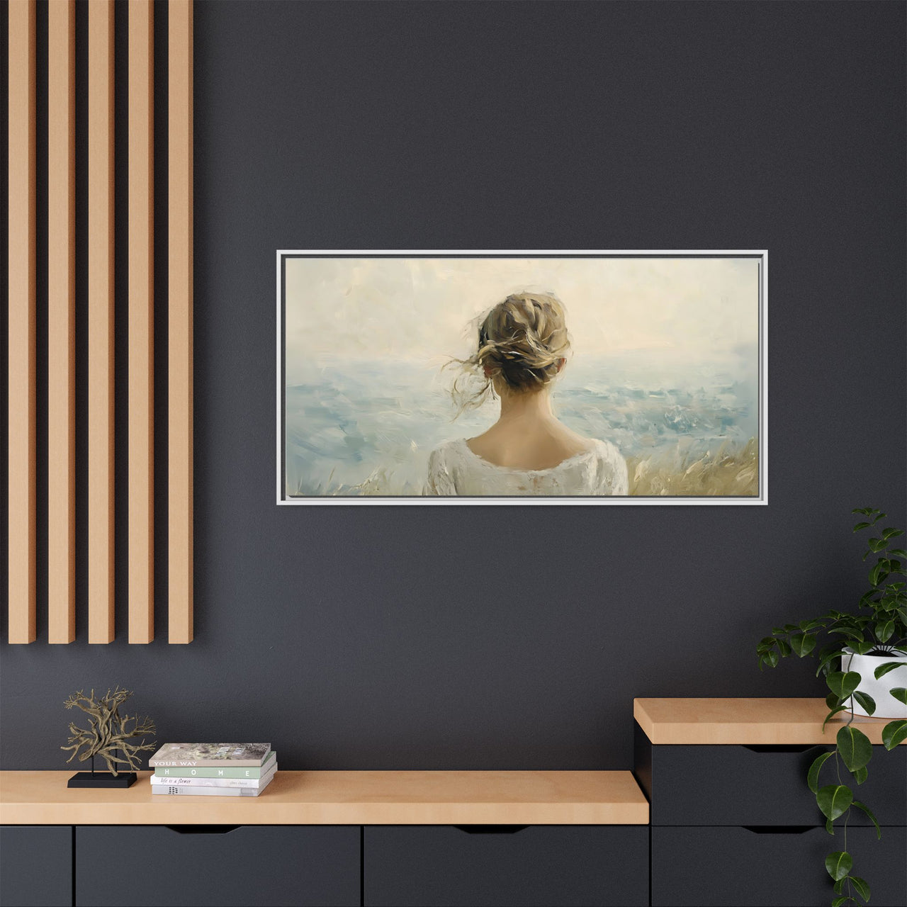 Where the Sky Meets Her Canvas Wall Art with Frame