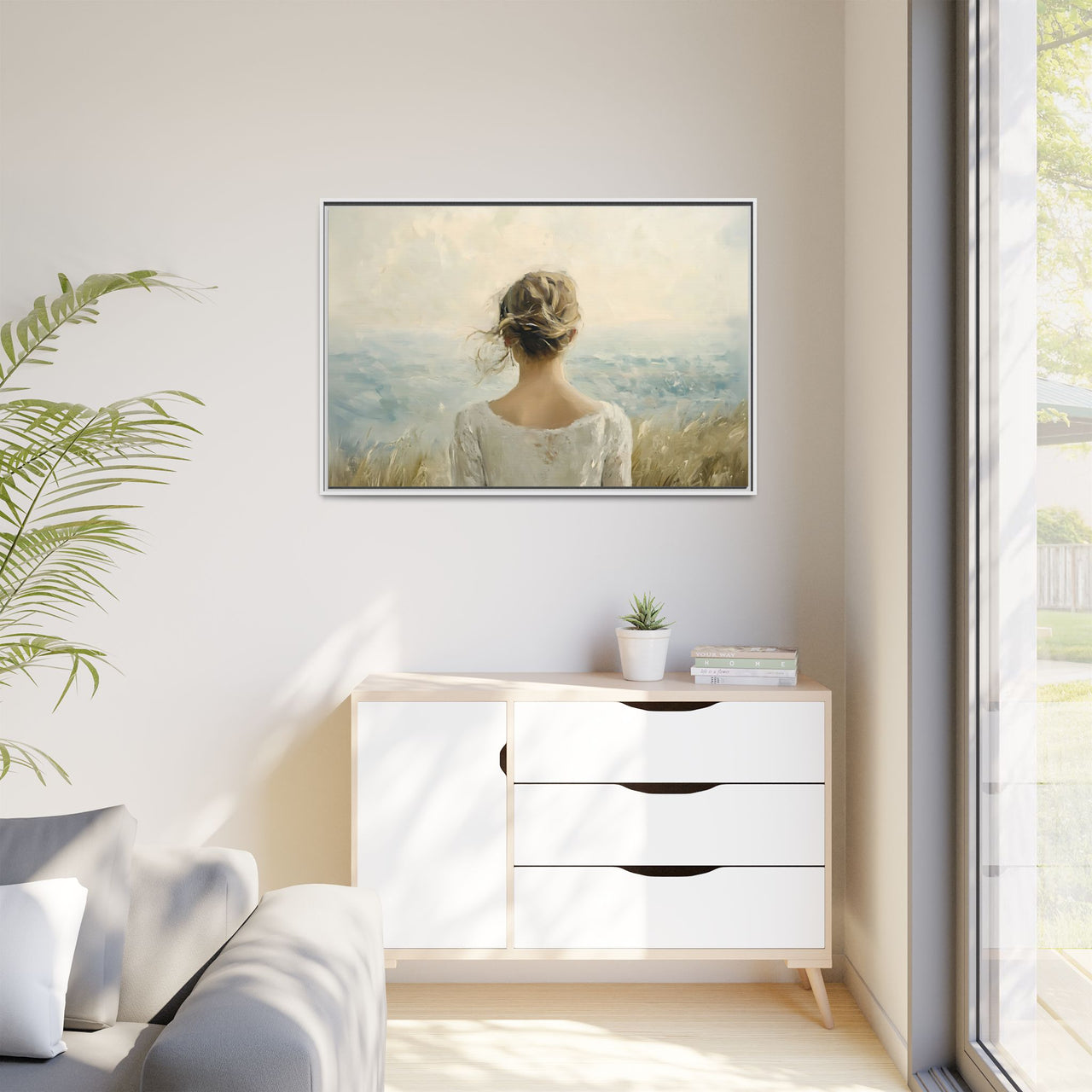 Where the Sky Meets Her Canvas Wall Art with Frame