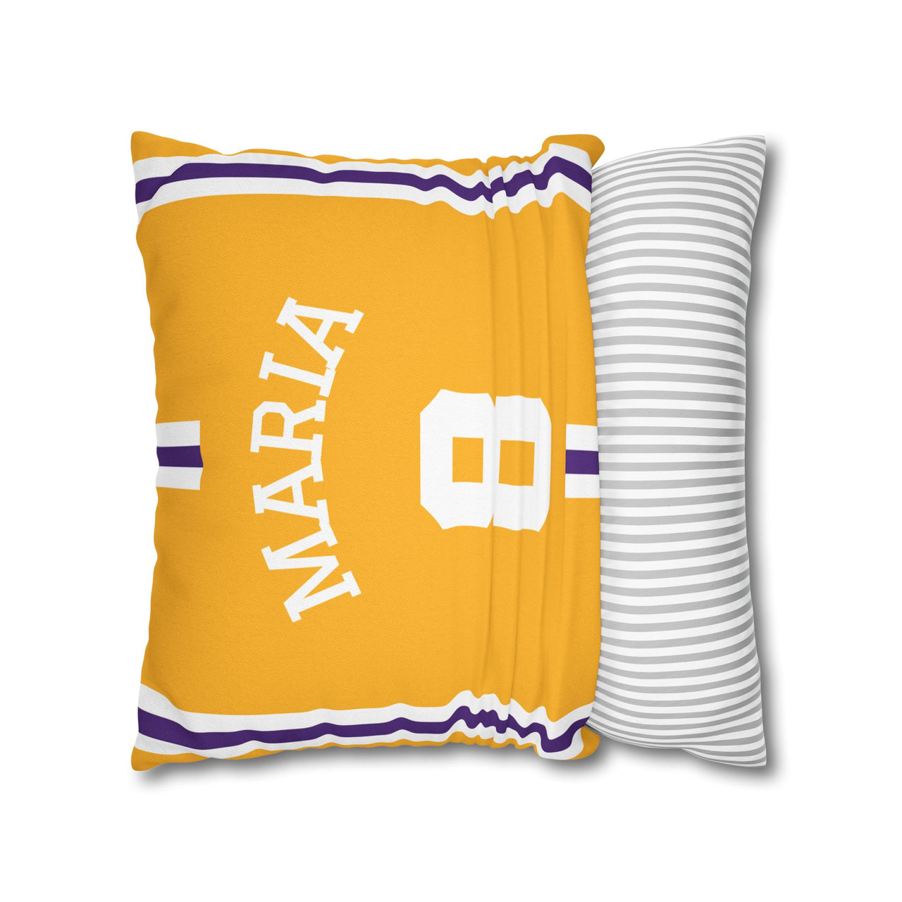 Los Angeles Yellow Square Pillowcase with Custom Name & Number