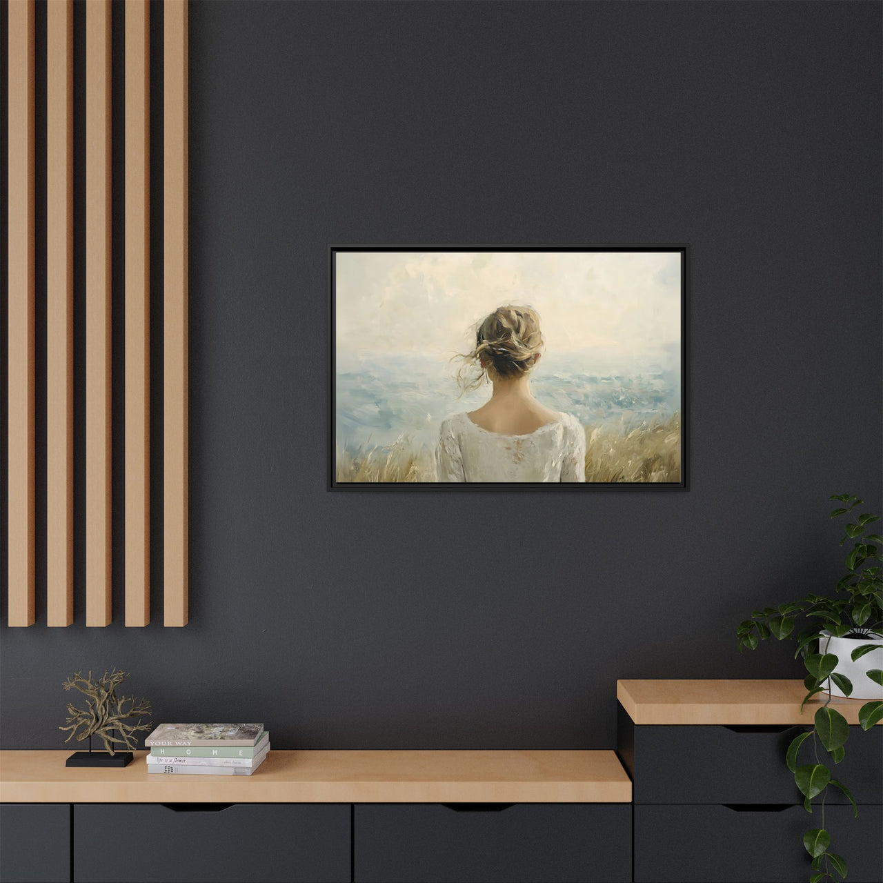 Where the Sky Meets Her Canvas Wall Art with Frame