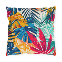 Thumbnail for Colorful tropical leaf patterned pillow on a white background