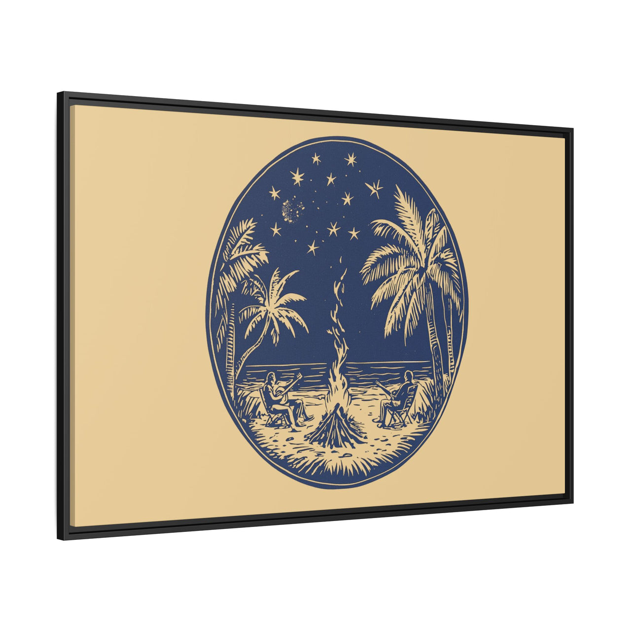 Beachfire Nights Canvas Wall Art with Frame