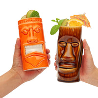 Thumbnail for Hand-Carved and Hand-Painted Tiki Mugs - Assorted Set of 8-2