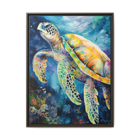 Thumbnail for Gliding Turtle Canvas Wall Art with Frame