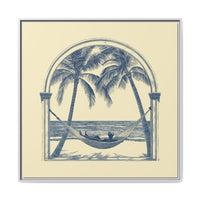 Thumbnail for Palm Retreat Hammock Canvas Wall Art with Frame