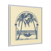 Thumbnail for Palm Retreat Hammock Canvas Wall Art with Frame