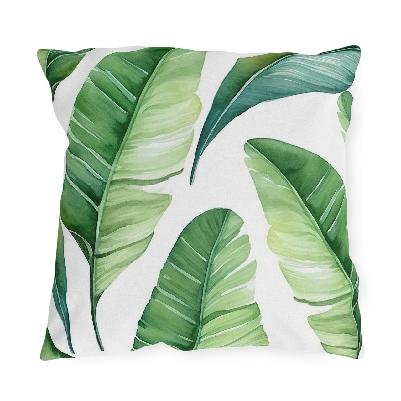 Tropical Banana Leaf Outdoor Throw Pillow