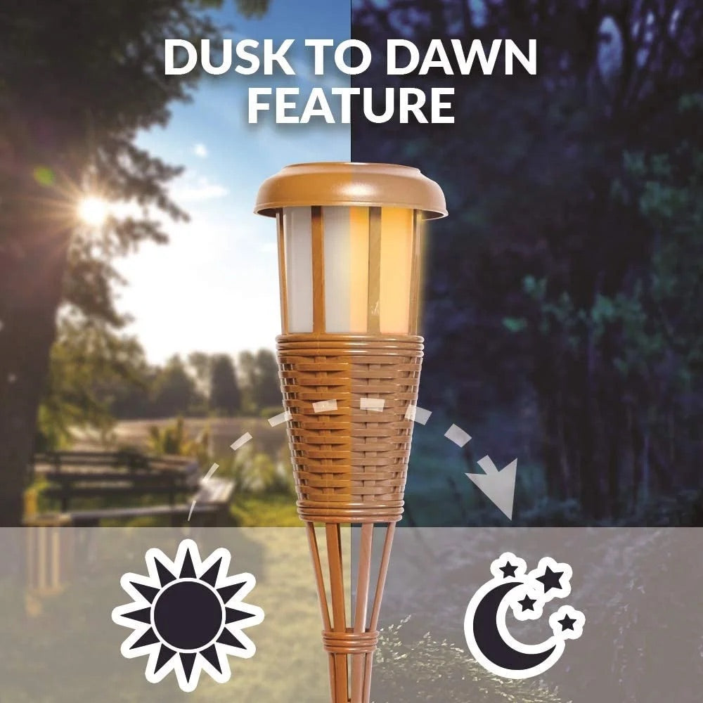 Solar Flickering LED Island Torches – 4-Pack