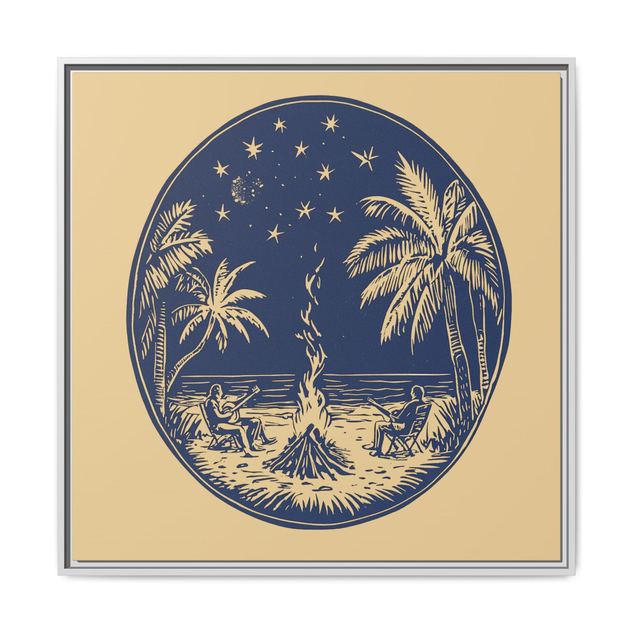 Beachfire Nights Canvas Wall Art with Frame