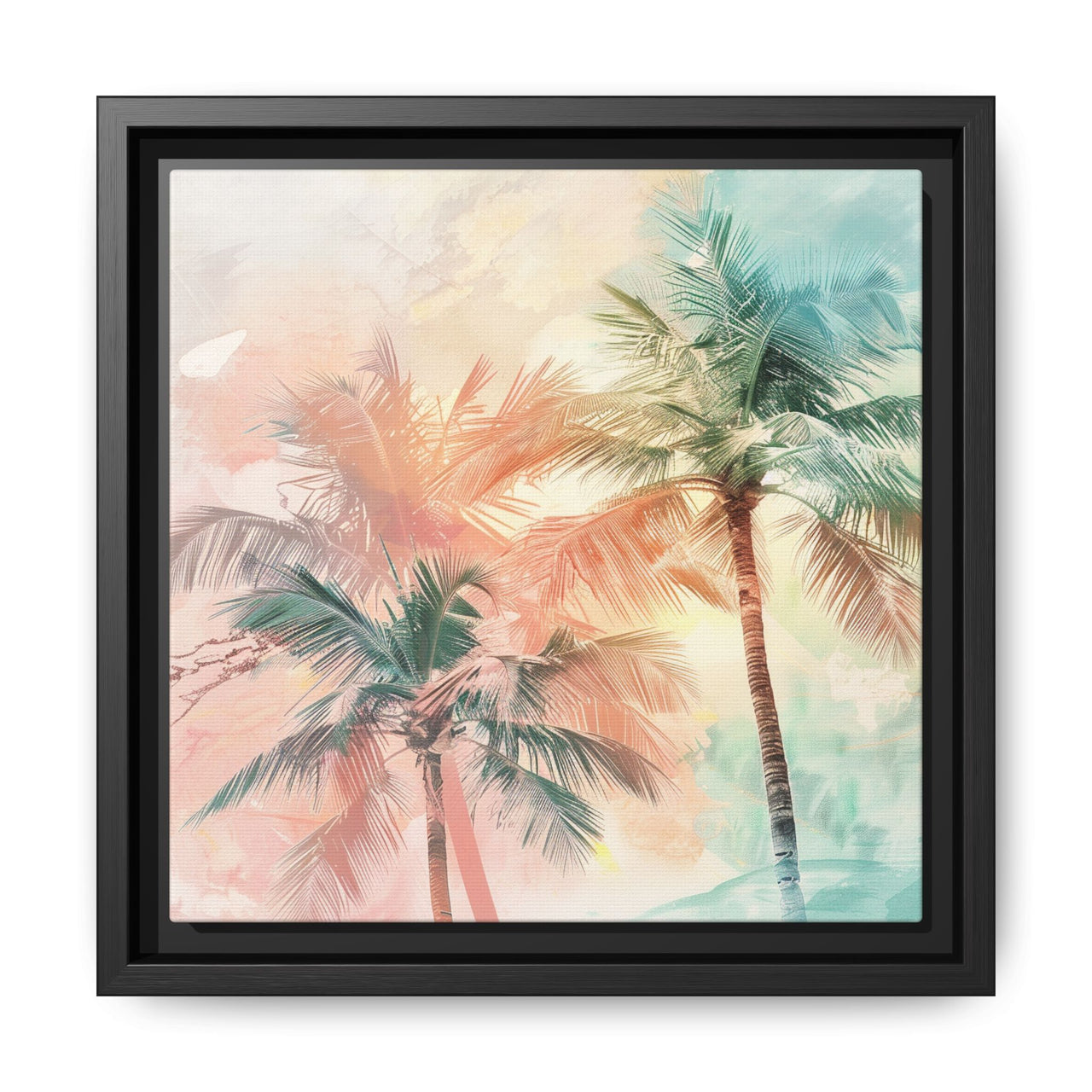 Palm Glow Canvas Wall Art with Frame
