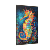 Thumbnail for Coral Carnival Seahorse Canvas Wall Art with Frame
