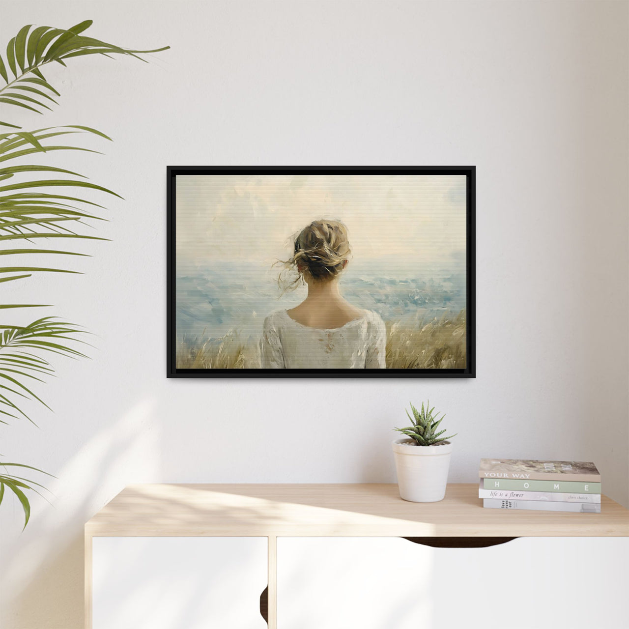 Where the Sky Meets Her Canvas Wall Art with Frame