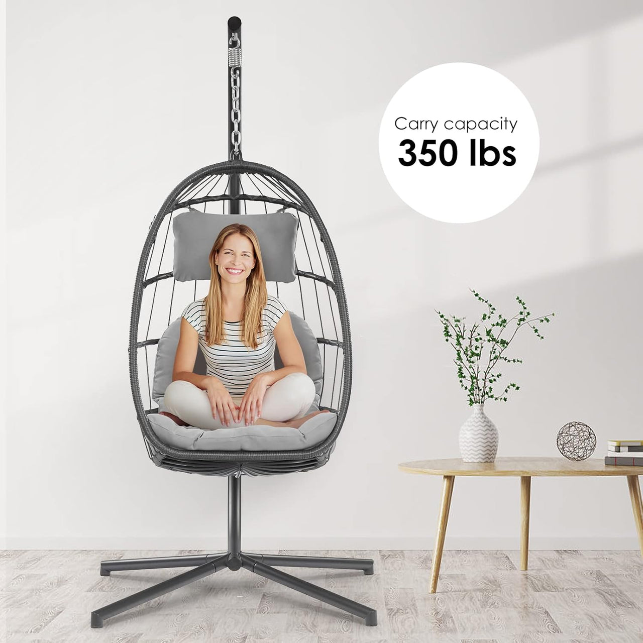 Hanging Egg Chair with Stand