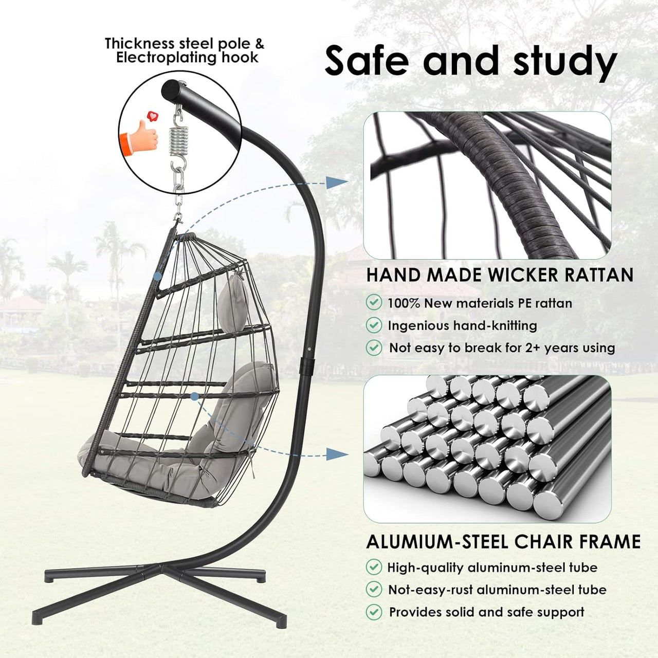 Hanging Egg Chair with Stand