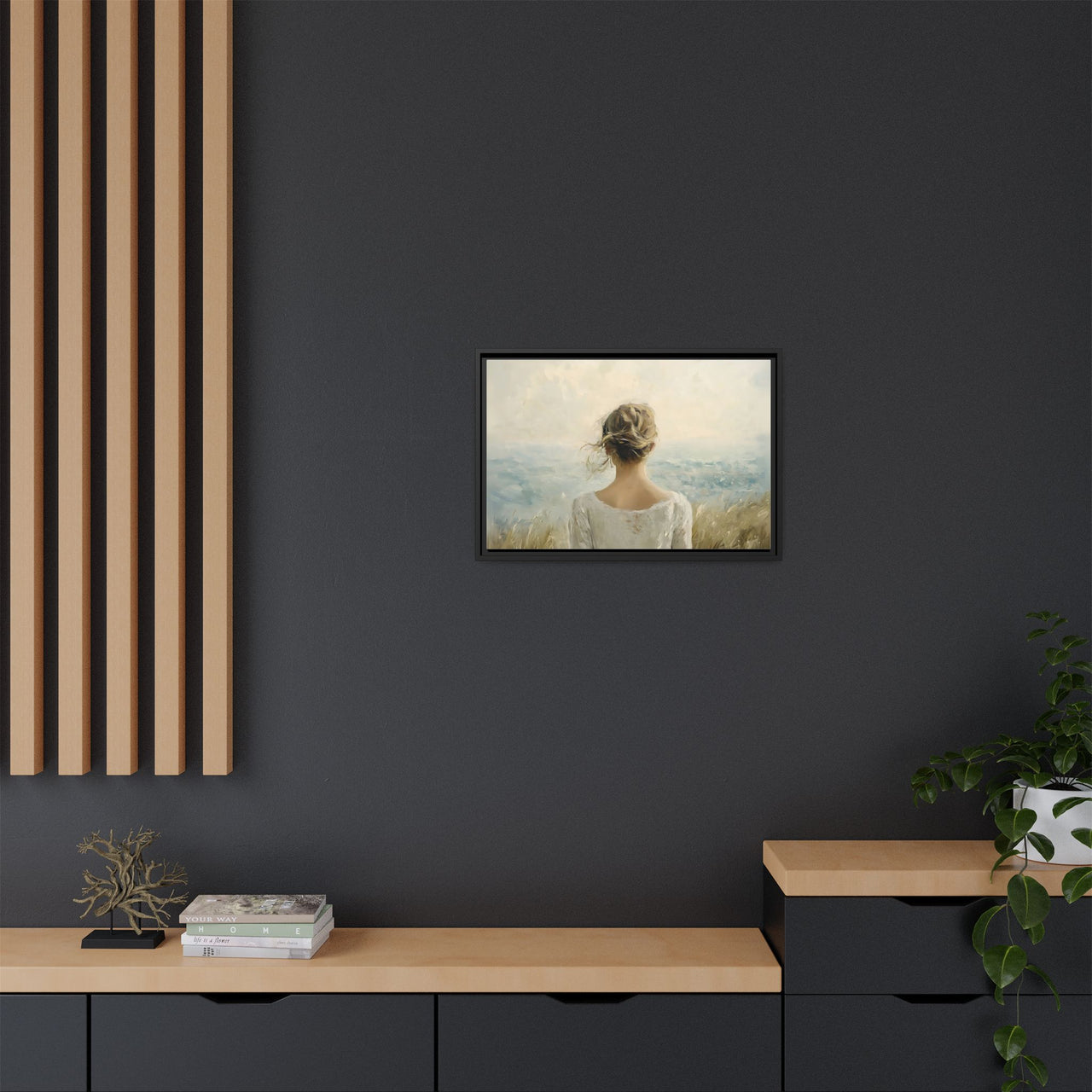 Where the Sky Meets Her Canvas Wall Art with Frame