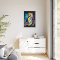 Thumbnail for Coral Carnival Seahorse Canvas Wall Art with Frame