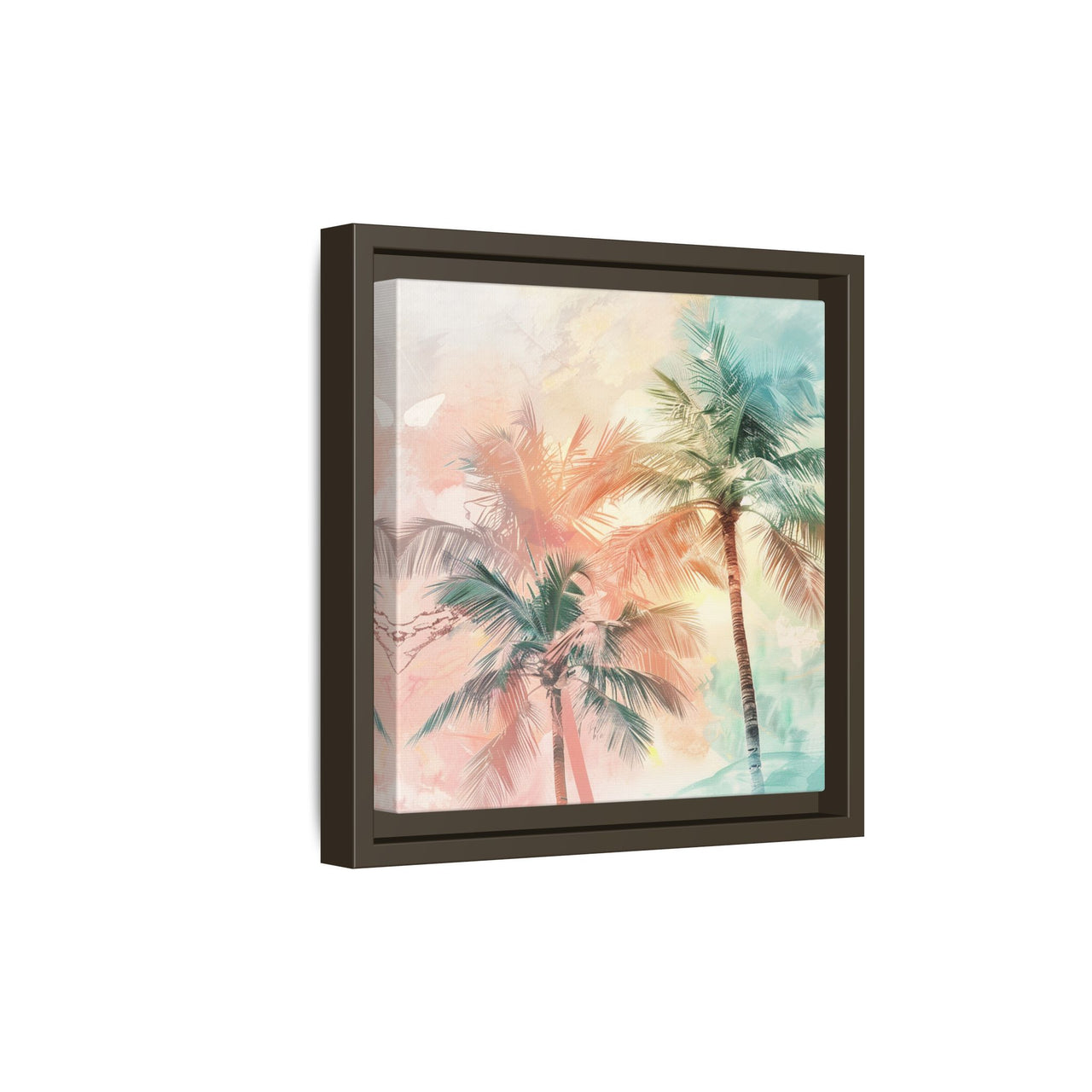Palm Glow Canvas Wall Art with Frame