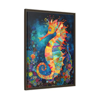 Thumbnail for Coral Carnival Seahorse Canvas Wall Art with Frame