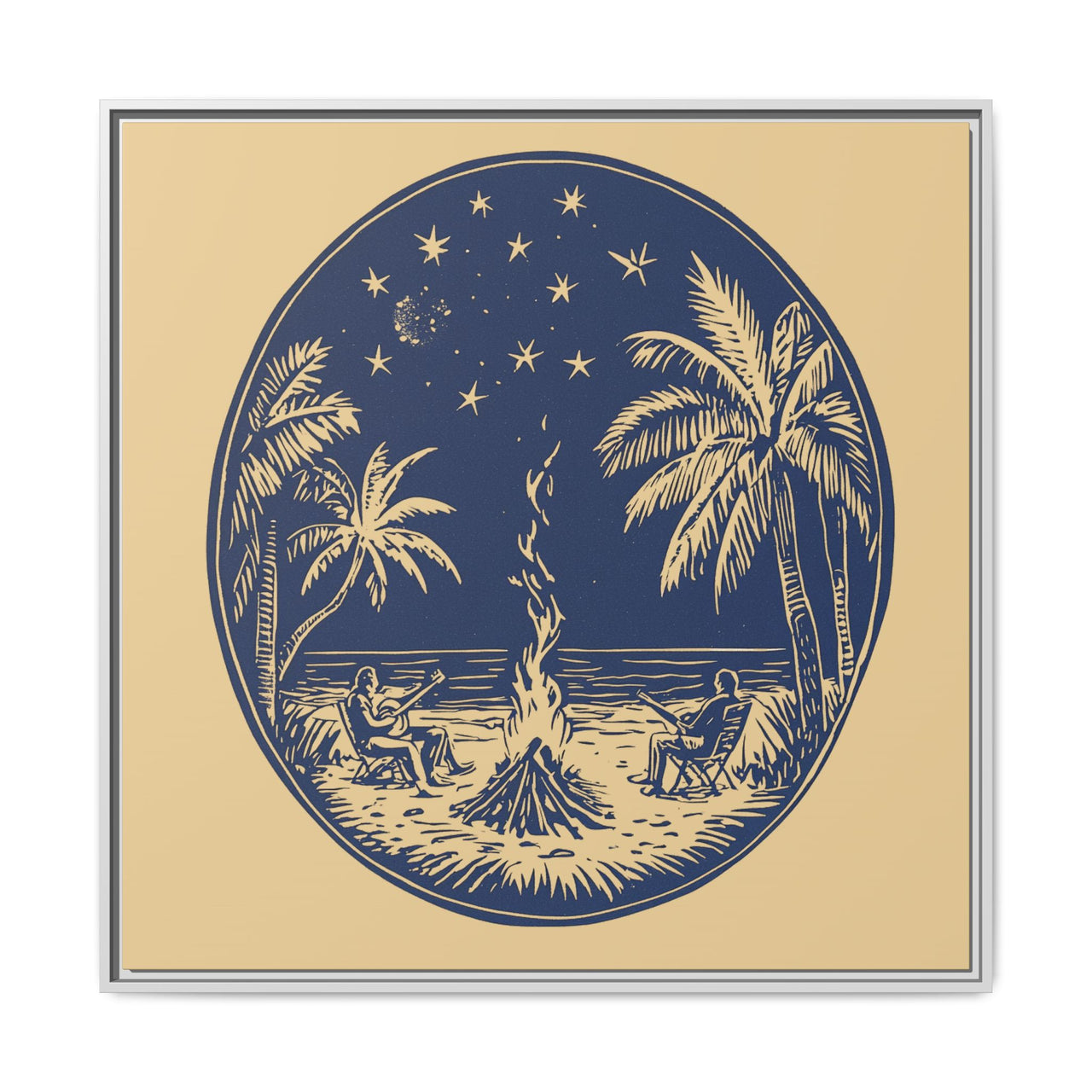 Beachfire Nights Canvas Wall Art with Frame