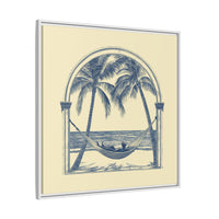 Thumbnail for Palm Retreat Hammock Canvas Wall Art with Frame