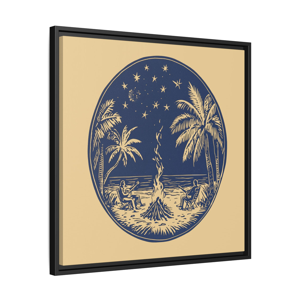 Beachfire Nights Canvas Wall Art with Frame