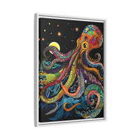 Thumbnail for Midnight Depths Octopus Canvas Wall Art with Frame