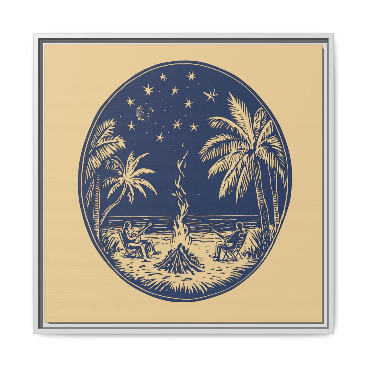 Beachfire Nights Canvas Wall Art with Frame