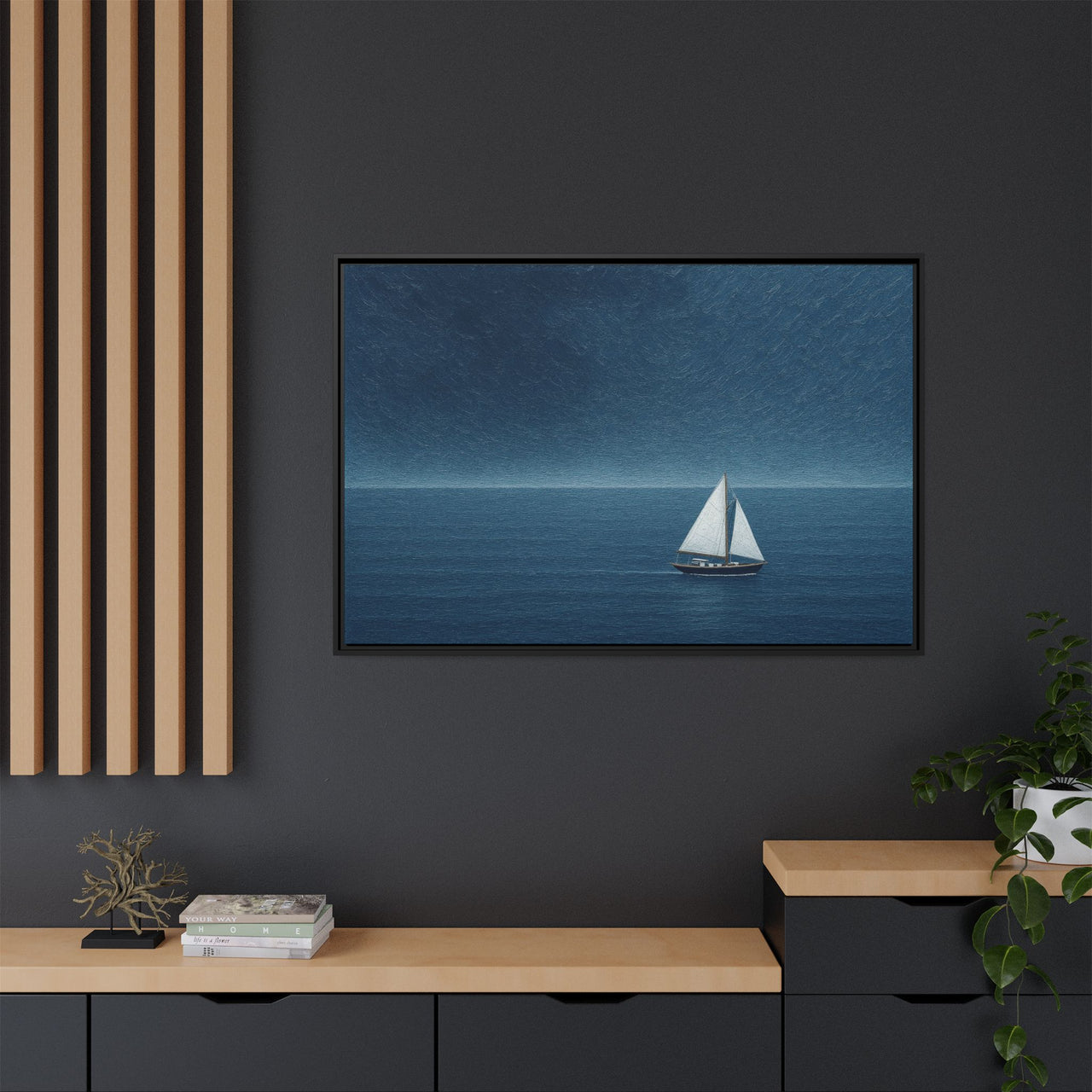 Sail Into Stillness Canvas Wall Art with Frame