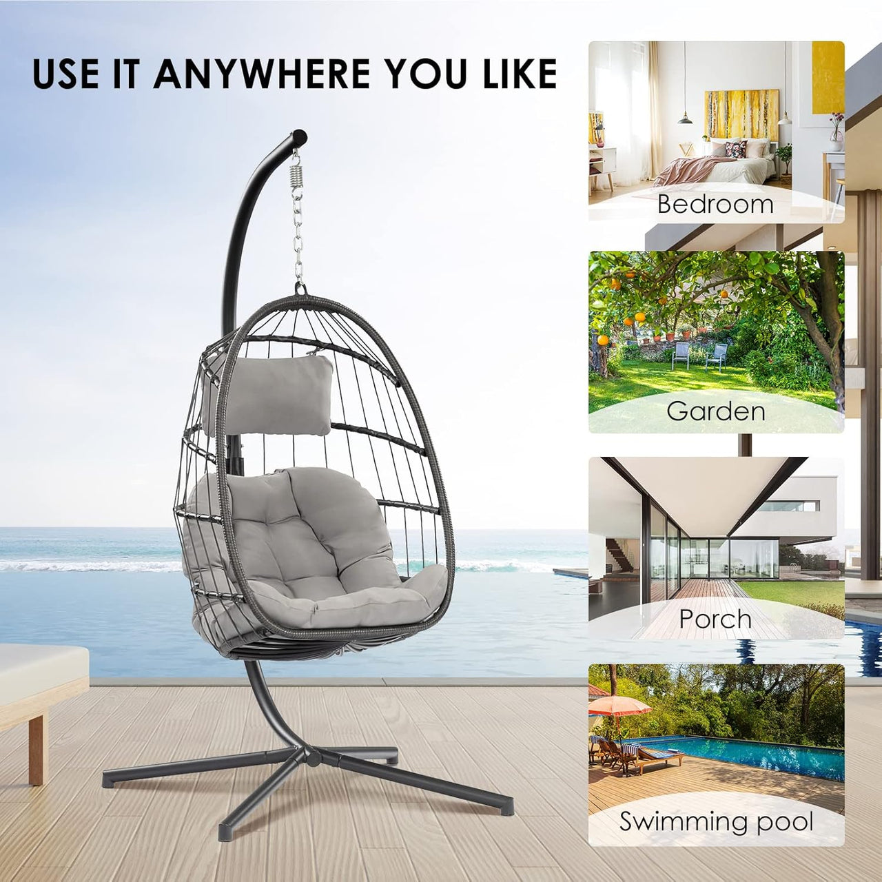 Hanging Egg Chair with Stand