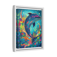 Thumbnail for Ocean Bloom Dolphin Canvas Wall Art with Frame