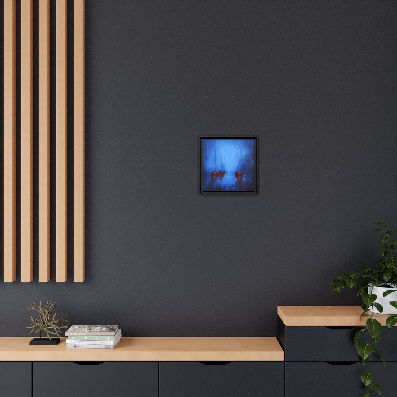Nocturne at Sea Matte Canvas Wall Art with Frame