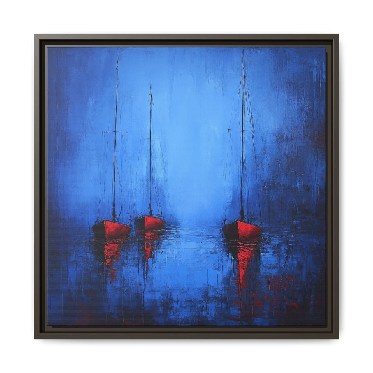 Nocturne at Sea Matte Canvas Wall Art with Frame