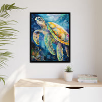 Thumbnail for Gliding Turtle Canvas Wall Art with Frame